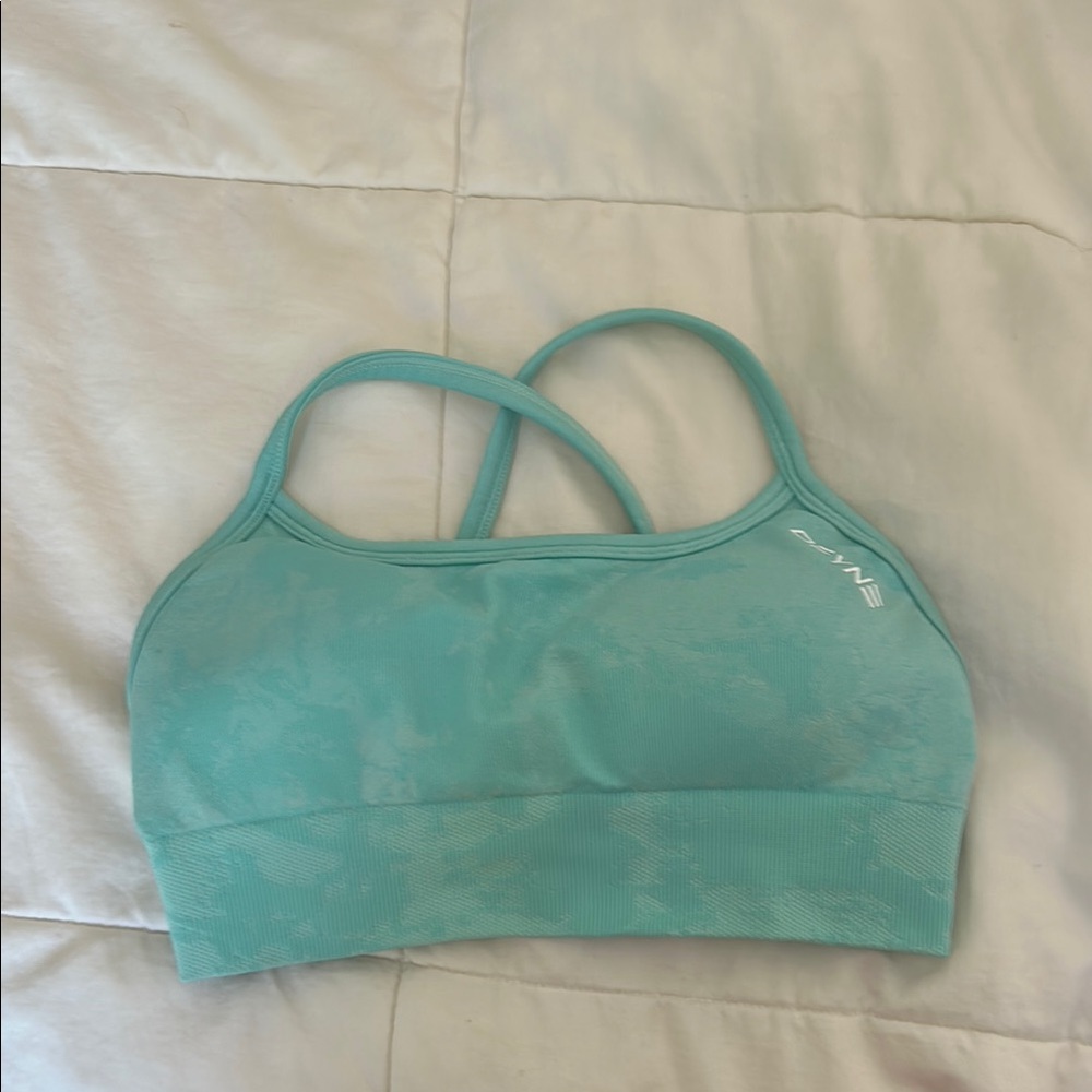 DFYNE Blue Sports Bra with Crossed Straps